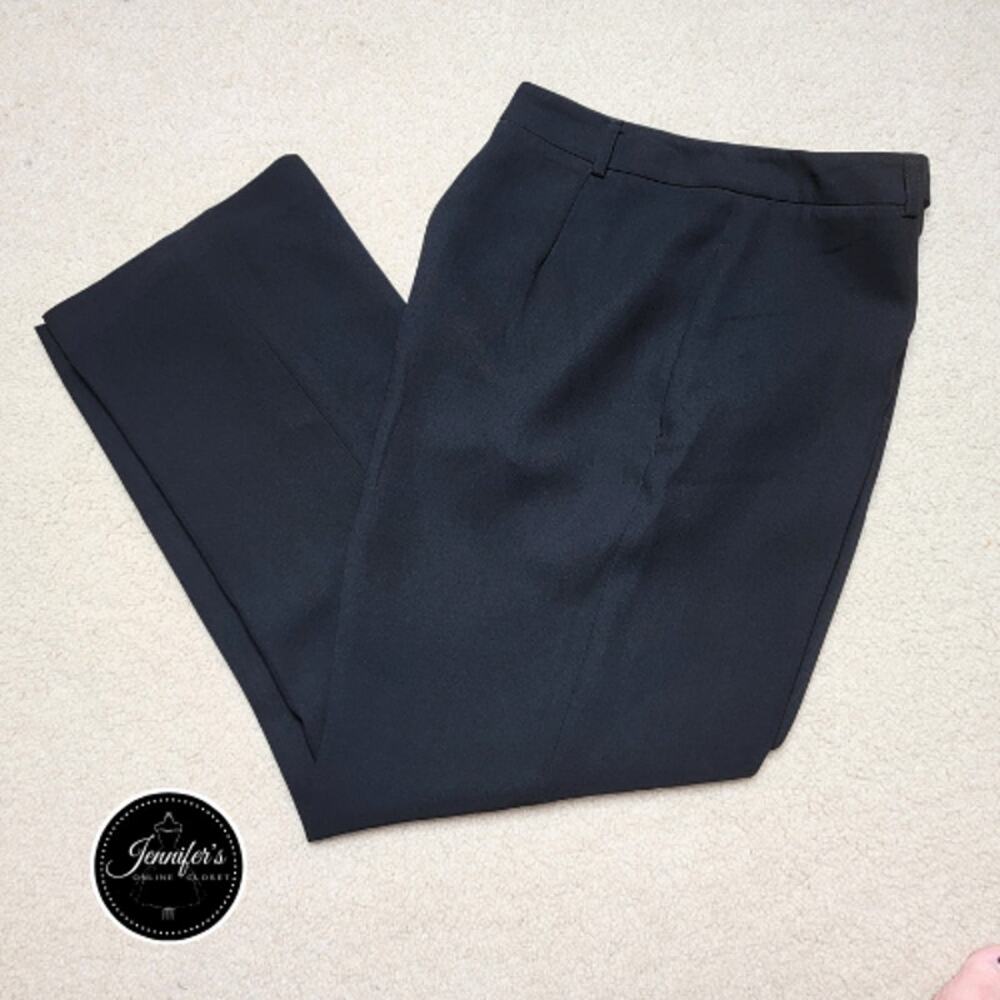 Jones Wear Essentials Women's Black Flat Front Straight Leg Dress Pants Size 8